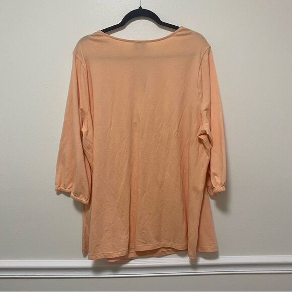 Hippie Haute Top Women Orange Embroidered Tassel Boho Plus 2X tunic - Picture 5 of 6